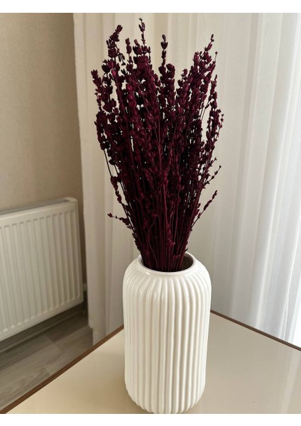 Şoklanmış Dökülmeyen Gerçek Mürdüm Lavanta Süslük Vazoluk Aranjman Çiçeği
