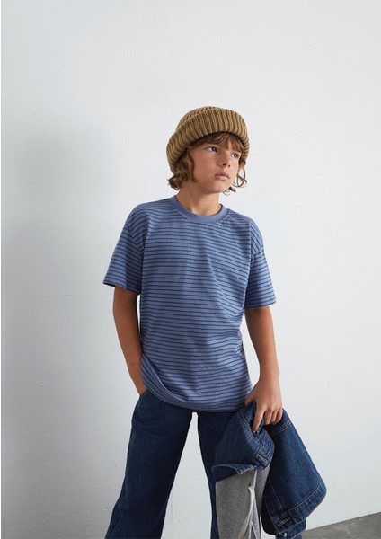 Mavi Çizgili Tişört 6610390-90788