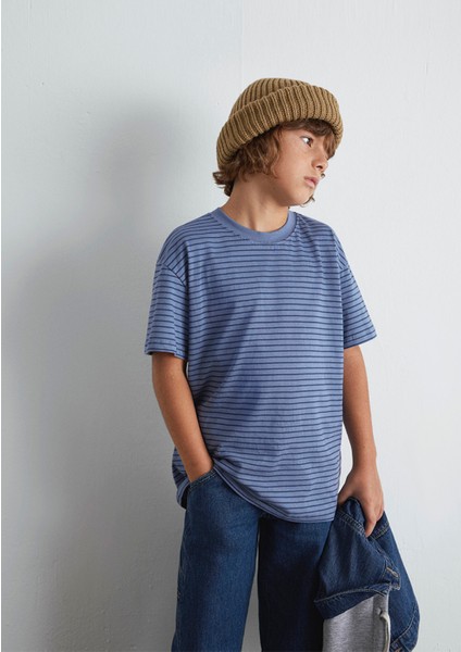 Mavi Çizgili Tişört 6610390-90788