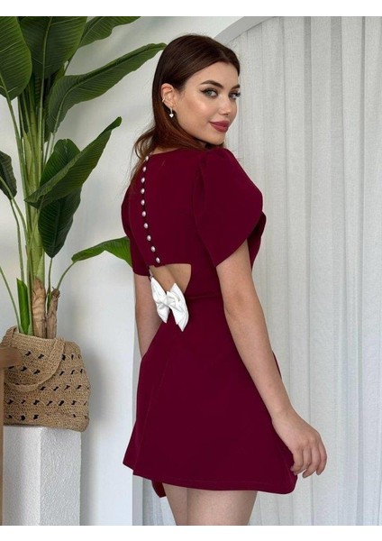 Alka Incili Fiyonk Detay Elbise modelleri