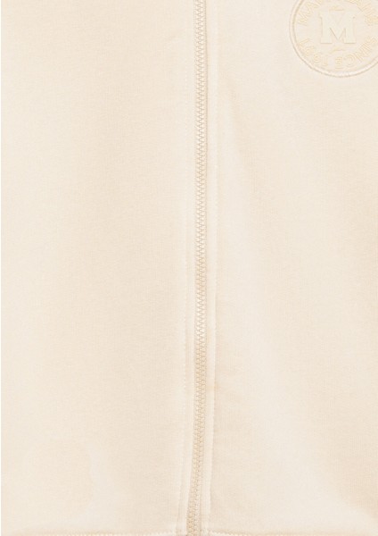 Mavi Patch Logo Fermuarlı Bej Sweatshirt 7S10144-70072