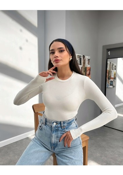 Uzun Kollu Basic Parmak Geçirmeli Body