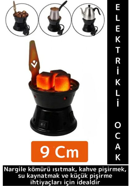 Kompakt Kamp Outdoor Nargile Kömürü Kahve Su Kaynatma Dayanıklı Gövde Elektrikli Mini Ocak 9 cm