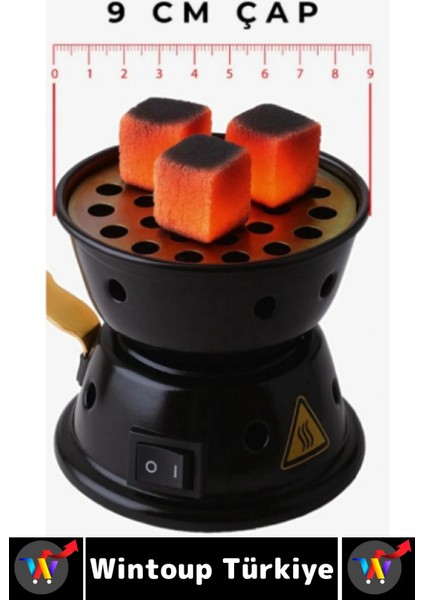 Kompakt Kamp Outdoor Nargile Kömürü Kahve Su Kaynatma Dayanıklı Gövde Elektrikli Mini Ocak 9 cm fiyatları