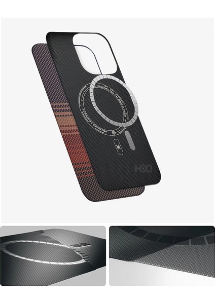 Apple iPhone 16 Pro HBC-377 Kevlar Slim Magsafe Kapak - Gün Batımı modelleri