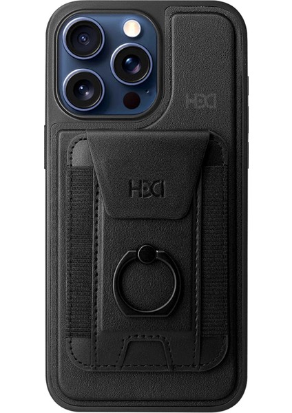 iPhone 13 Pro Max HBC-228 Havana Magnet Kartvizitli Kapak - Siyah