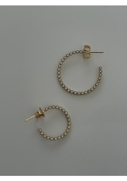 Xuping 14K Zirkon Taş Topcuk Iki Boy Gold Halka Küpe indirimleri