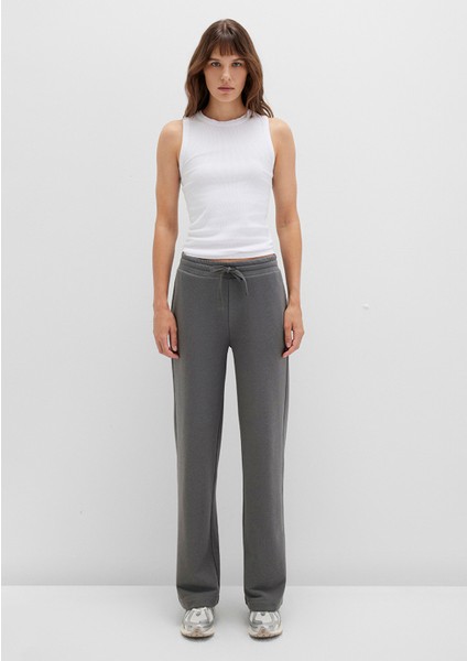 Geniş Paça Gri Basic Eşofman Altı 1011057-70096