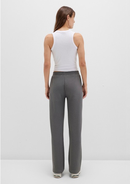 Geniş Paça Gri Basic Eşofman Altı 1011057-70096