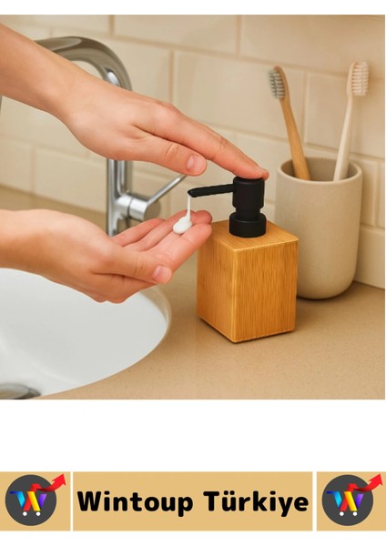 Kompakt Dayanıklı Lavabo Mutfak Banyo Deterjan Losyon Şampuan Şık Doğal Ahşap Sıvı Sabunluk 100 ml fiyatları