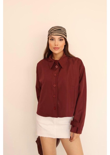 Kadın Bordo Düğmeli Oversize Ceket – Şehirli Stil, Modern Dokunuş modelleri