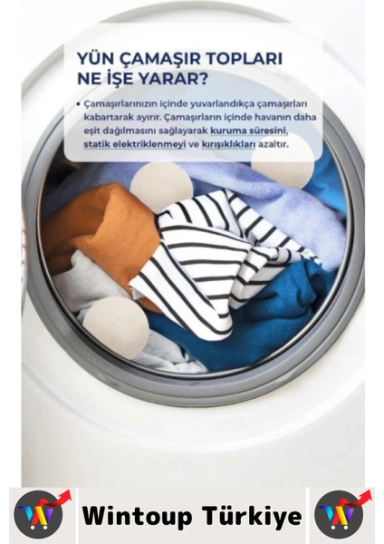 Kırışıklık Azaltan Hızlı Kuruma Sürtünme Engelleyen Çamaşır Makinesi Pratik Yün Kurutma Topu 3 Adet modelleri