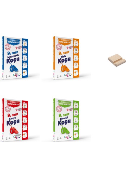 Origami 9. Sınıf Matematik Fizik Kimya ve Biyoloji Soru Bankası 4lü Set + Telefon Standı