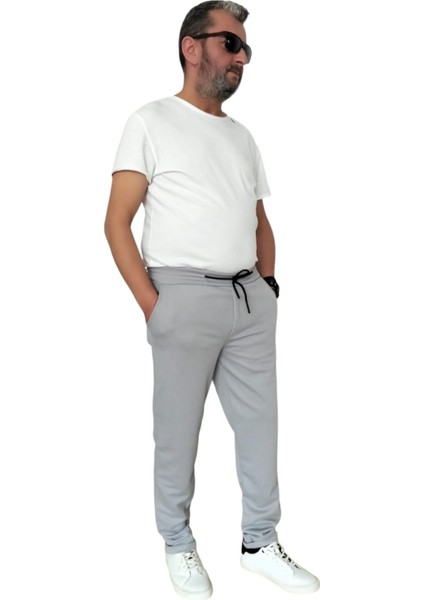 Erkek Jogger Eşofman Altı Battal Boy Büyük Beden Pike Kumaş Üç Cepli Arka Cep Fermuarlı Duble Paça Spor Kesim Bel Lastikli Kordon Bağcıklı fırsatları