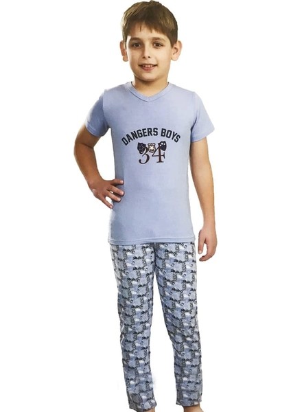 Baskılı Erkek Çocuk Pijama Takımı 7321