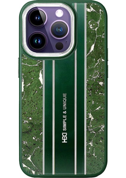 iPhone 14 Pro Kılıf HBC-188 Astra Kapak - Koyu Yeşil