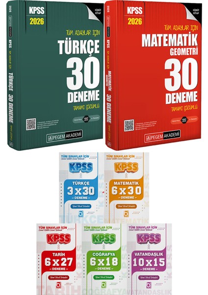2026 Kpss Tüm Adaylar Için Türkçe Matematik 30 Deneme - 5 Ders 31 Deneme