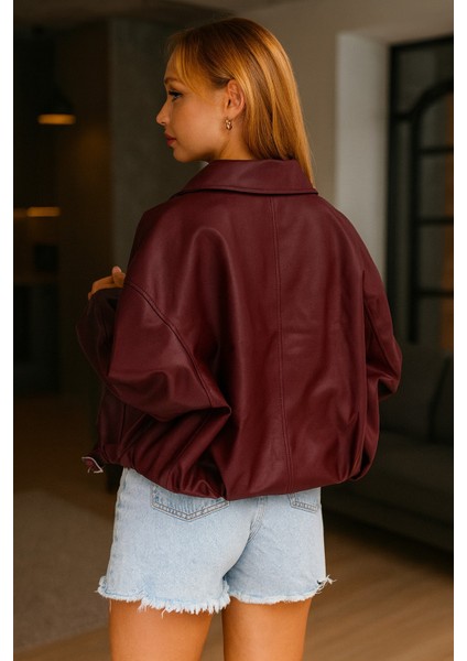 Oversize Bomber Deri Ceket fiyatları