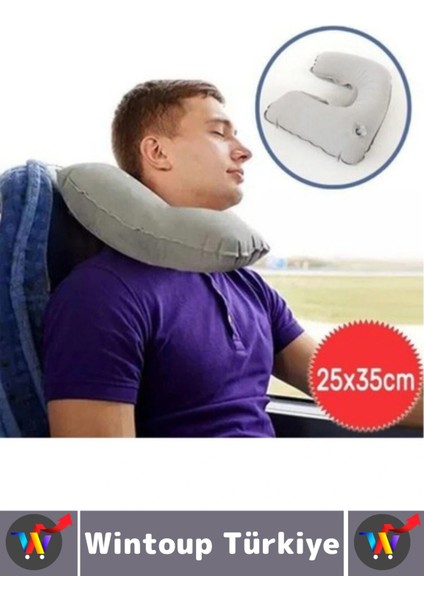 Kompakt Seyahat Çanta Boy Şişirilebilir Yolcu Ense Boyun Ağrı Azaltan Konforlu Boyun Yastığı 2 Adet modelleri