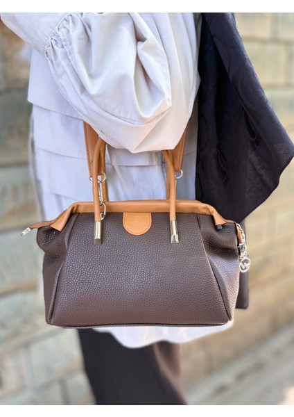 Nçs Kadın Yumuşak Deri Dokulu Şık ve Kullanışlı Kadın El &omuz Çantası (24X17CM)