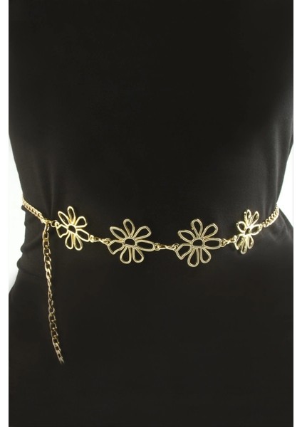 Buğz Çiçek Metal Zincir Kemer