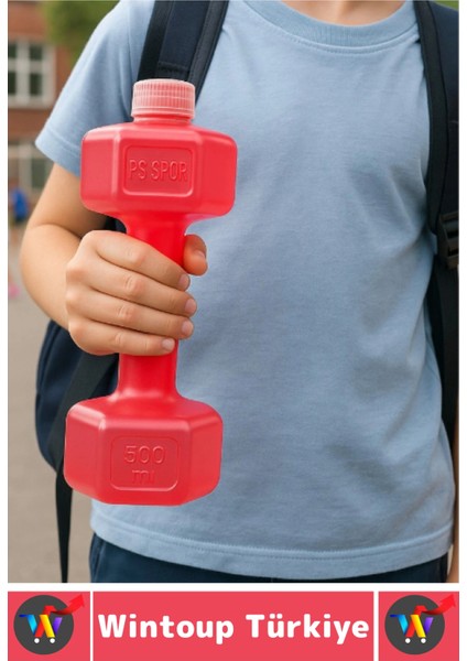 Dayanıklı Plastik Gündelik Spor Fitness Şık Tarz Eğlenceli Dumbell Tasarımlı Dambıl Suluk 500 ml fiyatları