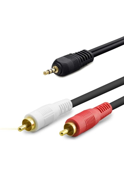 3.5 mm To 2rca Kablo 2lıne Gold 3m Siyah HDX1059