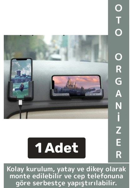 Kolay Montaj Oto Organizer Görüş Engellemez Ev Yatak Yanı Araç Içi Torpido Tablet Telefon Standı