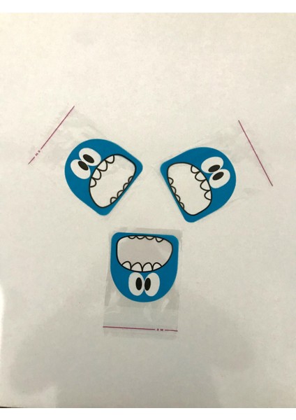 100 Adet 10X14 cm Mavi Canavar Figürlü Bantlı Şeffaf Opp Jelatin Poşet, Kurabiye Poşeti