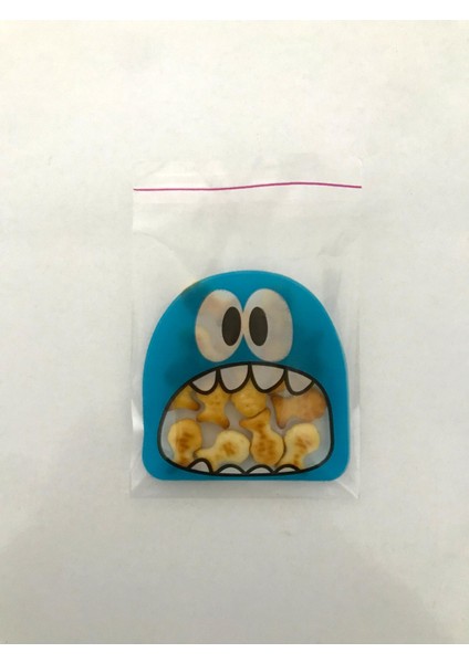 100 Adet 10X14 cm Mavi Canavar Figürlü Bantlı Şeffaf Opp Jelatin Poşet, Kurabiye Poşeti fırsatları