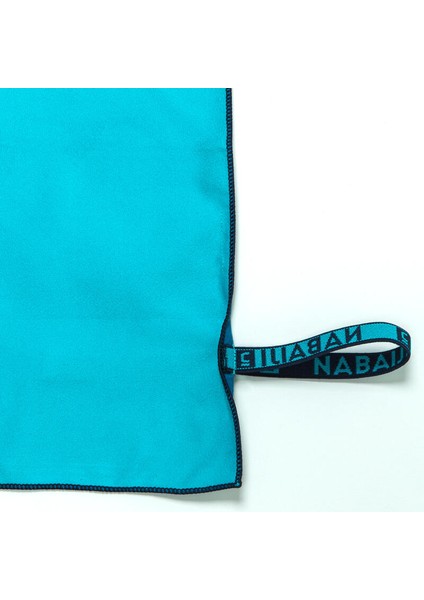 Çift Taraflı Mikrofiber Havlu - M Boy - Mavi / Yeşil 60 x 80 cm