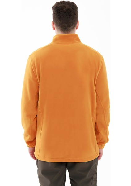 Saka Tam Fermuarlı Erkek Polar Swetshirt Altın