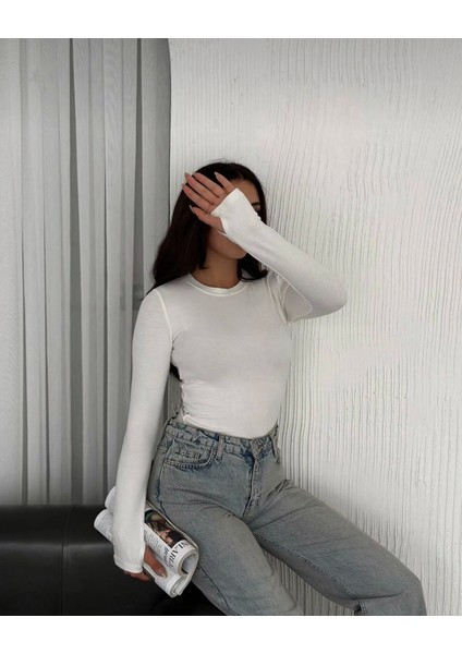 Uzun Kollu Basic Parmak Geçirmeli Body