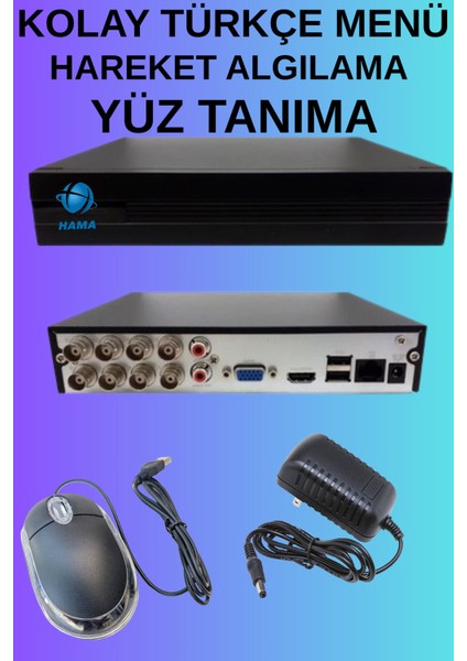 Hama 6 Kameralı Gece Renkli Dış Mekan 320 GB Güvenlik Kamerası Sistemi fiyatları