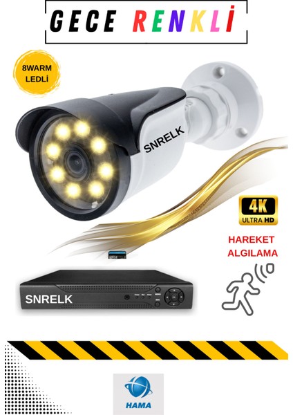 Hama 6 Kameralı Gece Renkli Dış Mekan 320 GB Güvenlik Kamerası Sistemi modelleri