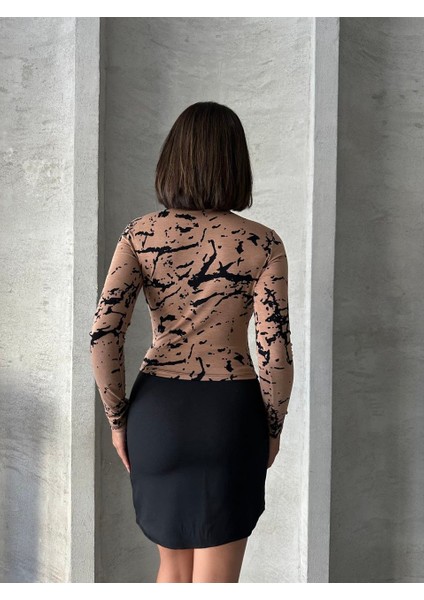 Desenli Viskon Uzun Kollu Bluz fiyatları