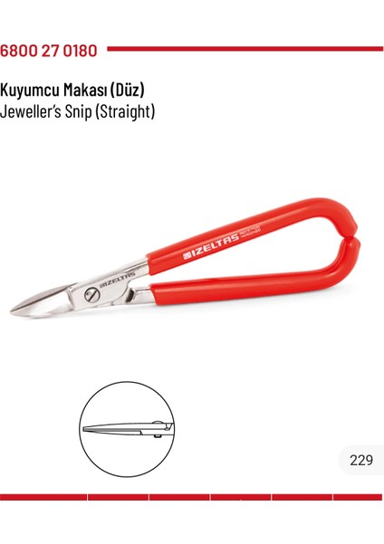 Kuyumcu Makası (Düz) 180MM