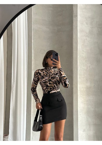 Desenli Viskon Uzun Kollu Bluz modelleri