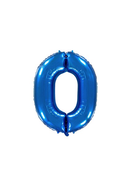 Rakam Balon 0 Rakamı Mavi - 70CM