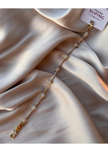 Xuping Özel Seri Taşlı Yıldız Model Künye Bileklik