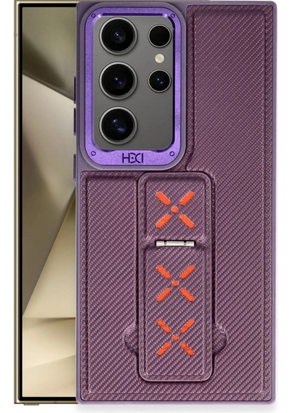 Samsung Galaxy S24 Ultra HBC-248 Lima Standlı Kapak - Derin Mor