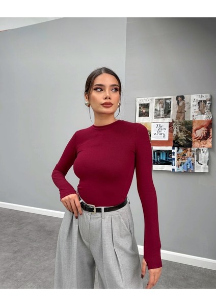 Uzun Kollu Basic Parmak Geçirmeli Body