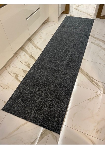 Kaymaz Taban Kesme Sade Yıkanabilir Halı Yolluk Antrasit Gri indirimleri