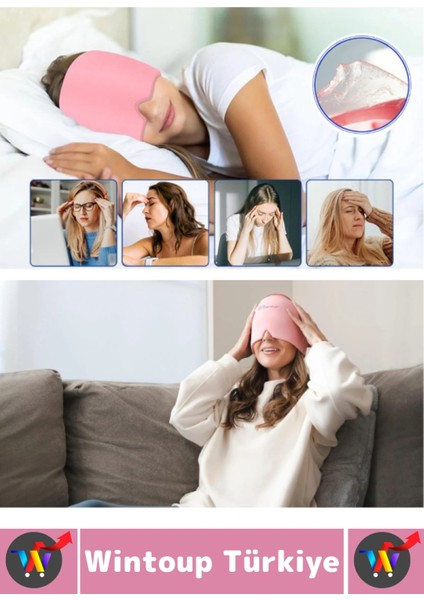 Premium Elastik Kadın Erkek Rahatlatıcı Soğuk Sıcak Kompress Jel Dolu Mıgren Ağrı Uyku Kafa Bandı fırsatları