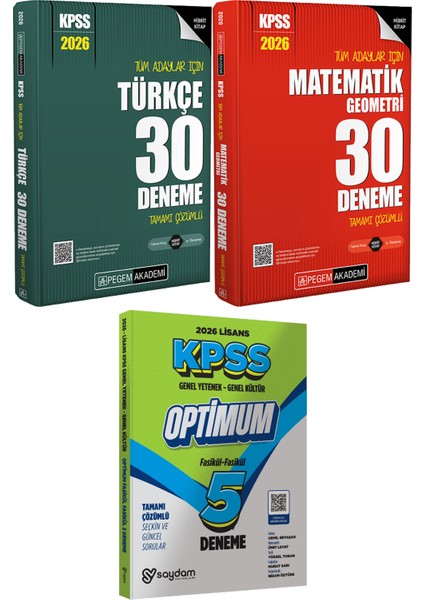 2026 Kpss Tüm Adaylar Için Türkçe Matematik 30 Deneme - Lisans Optimum 5 Deneme