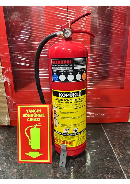 6 kg Köpüklü Yangın Söndürme Cihazı Dört Yıl Garantili