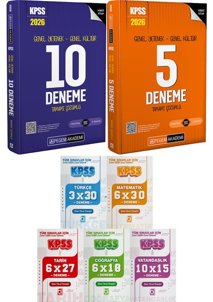 2026 Kpss Tamamı Çözümlü 10 Deneme ve 5 Deneme - 5 Ders 31 Deneme