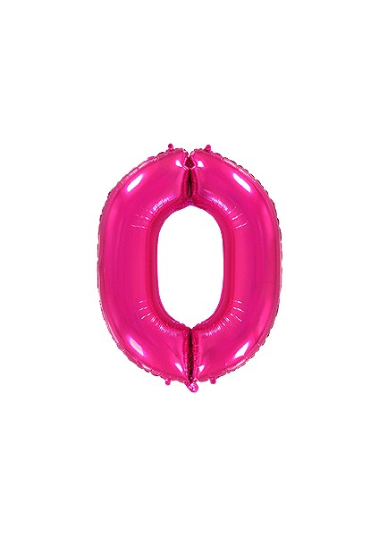 Rakam Balon 0 Rakamı Fuşya - 70CM