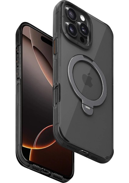 Apple iPhone 16 Pro Max HBC-338 Andes Magsafe Standlı Kapak - Siyah