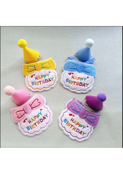 Kedi/köpek Doğum Günü Parti Kıyafeti/aksesuarı (Şapka ve Önlük) Evcil Hayvan Doğum Günü Sürprizi fırsatları